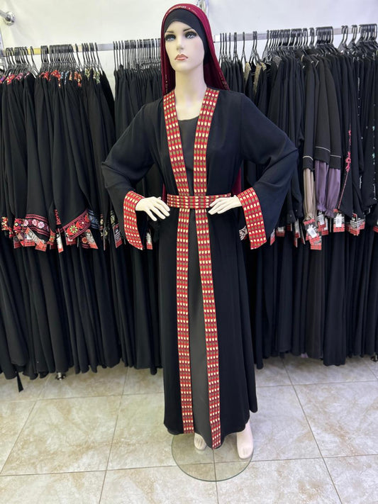 Black detailed abaya.